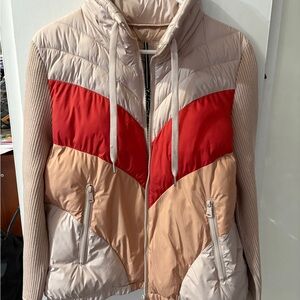 Bernardo Multicolor Chevron Puffer Jacket